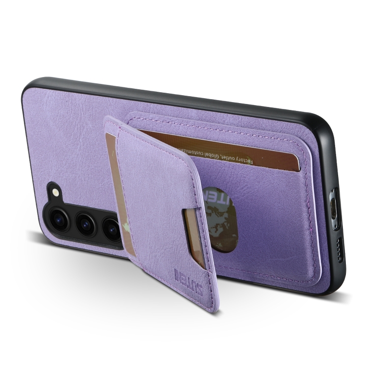 For Samsung Galaxy S23+ 5G Suteni H02 Litchi Leather Card Wallet Stand Back Phone Case(Purple) For Samsung Galaxy S23+ 5G Suteni H02 Litchi Leather Card Wallet Stand Back Phone Case(Purple)