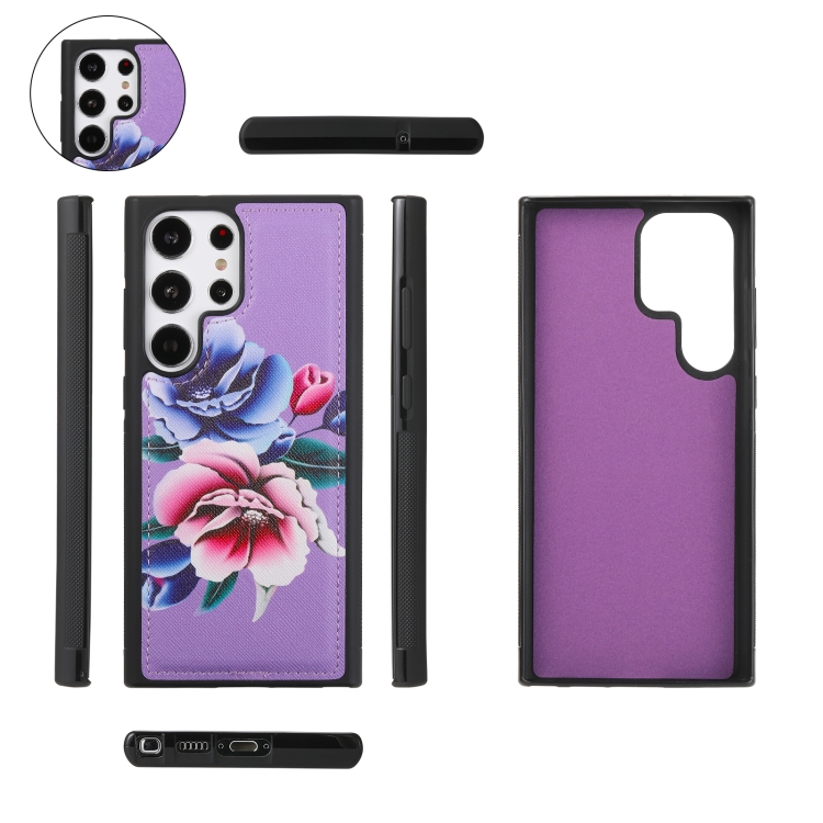 For Samsung Galaxy S23 Ultra 5G Flower Multi-functional Crossbody Zipper Wallet Leather Phone Case(Purple) For Samsung Galaxy S23 Ultra 5G Flower Multi-functional Crossbody Zipper Wallet Leather Phone Case(Purple)