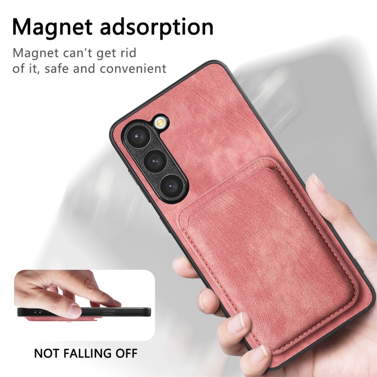 For Samsung Galaxy S23+ 5G Retro Leather Card Bag Magnetic Phone Case(Pink) For Samsung Galaxy S23+ 5G Retro Leather Card Bag Magnetic Phone Case(Pink)
