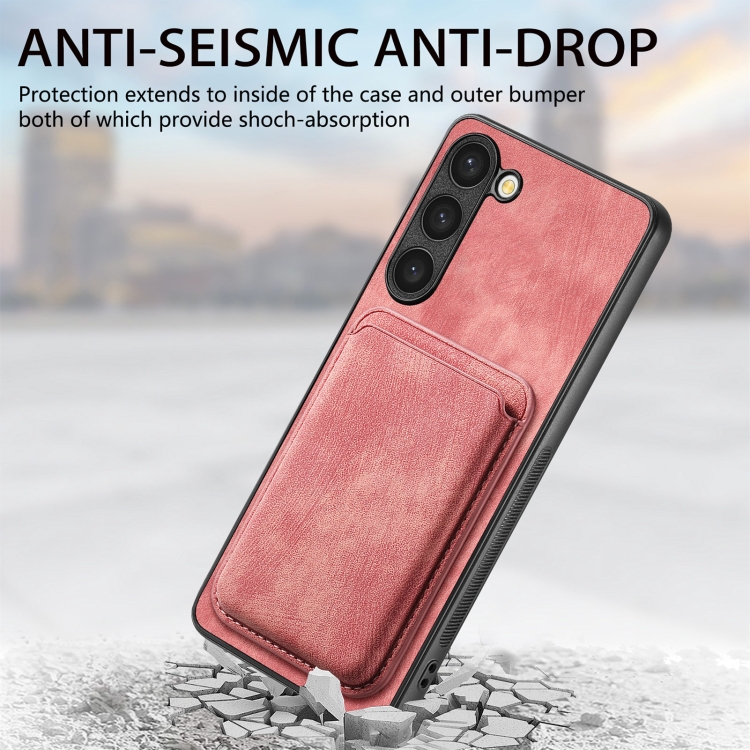 For Samsung Galaxy S23+ 5G Retro Leather Card Bag Magnetic Phone Case(Pink) For Samsung Galaxy S23+ 5G Retro Leather Card Bag Magnetic Phone Case(Pink)