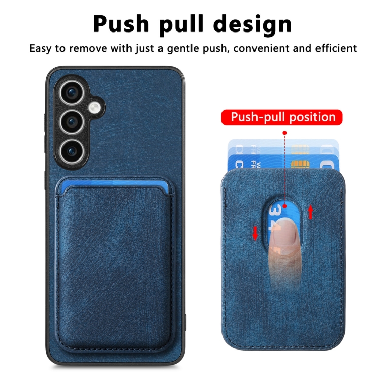 For Samsung Galaxy S23 FE 5G Retro Leather Card Bag Magnetic Phone Case(Blue) For Samsung Galaxy S23 FE 5G Retro Leather Card Bag Magnetic Phone Case(Blue)