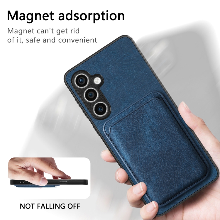 For Samsung Galaxy S23 FE 5G Retro Leather Card Bag Magnetic Phone Case(Blue) For Samsung Galaxy S23 FE 5G Retro Leather Card Bag Magnetic Phone Case(Blue)