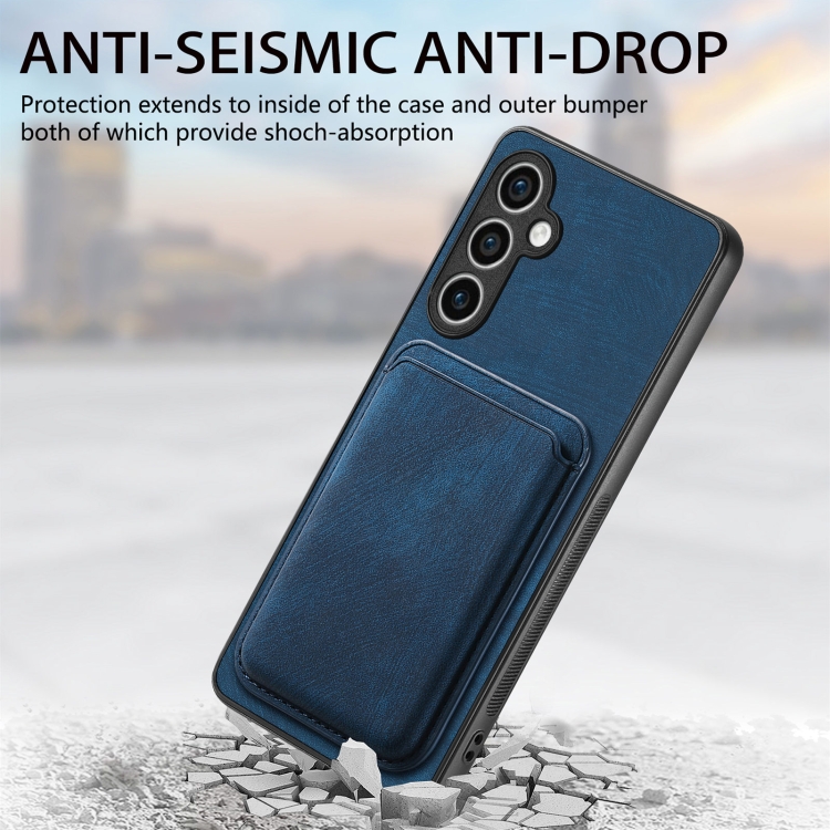 For Samsung Galaxy S23 FE 5G Retro Leather Card Bag Magnetic Phone Case(Blue) For Samsung Galaxy S23 FE 5G Retro Leather Card Bag Magnetic Phone Case(Blue)