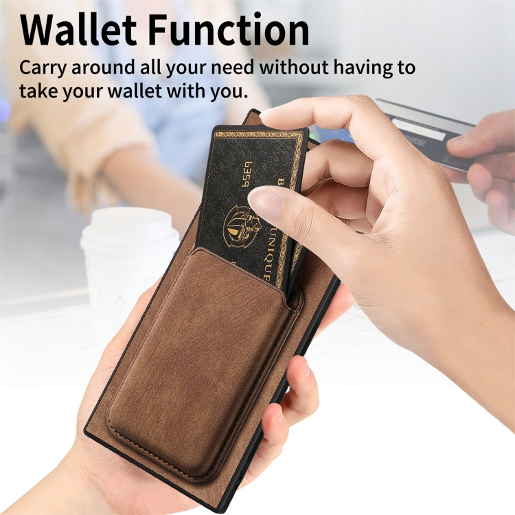 For Samsung Galaxy S22 Ultra 5G Retro Leather Card Bag Magnetic Phone Case(Brown) For Samsung Galaxy S22 Ultra 5G Retro Leather Card Bag Magnetic Phone Case(Brown)