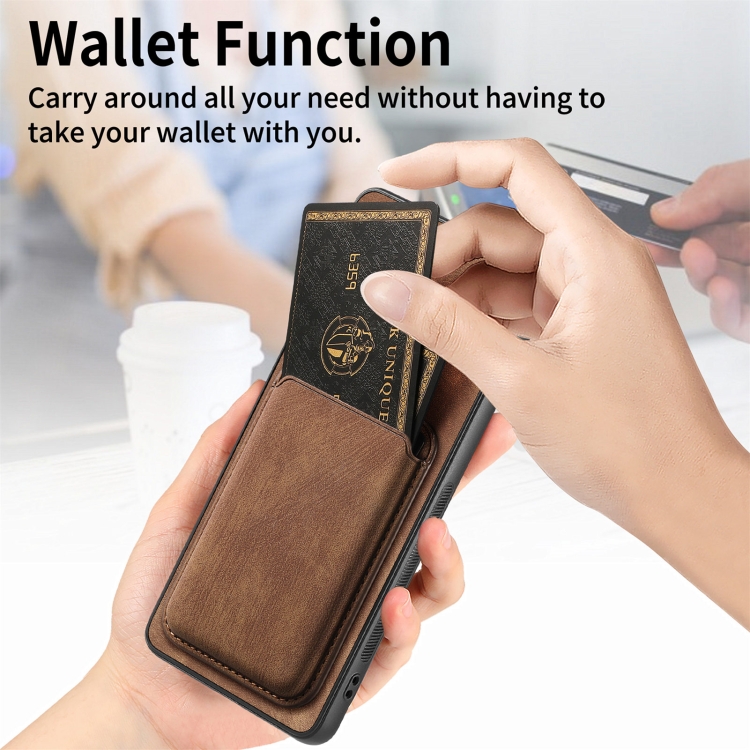 For Samsung Galaxy S22 5G Retro Leather Card Bag Magnetic Phone Case(Brown) For Samsung Galaxy S22 5G Retro Leather Card Bag Magnetic Phone Case(Brown)