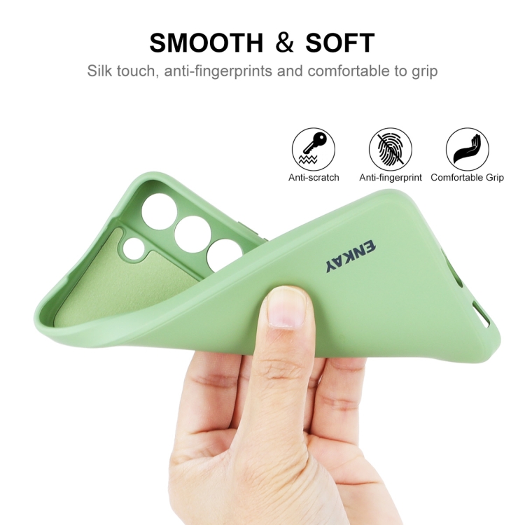 For Samsung Galaxy S25+ 5G ENKAY Liquid Silicone Soft Shockproof Phone Case(Light Green) For Samsung Galaxy S25+ 5G ENKAY Liquid Silicone Soft Shockproof Phone Case(Light Green)