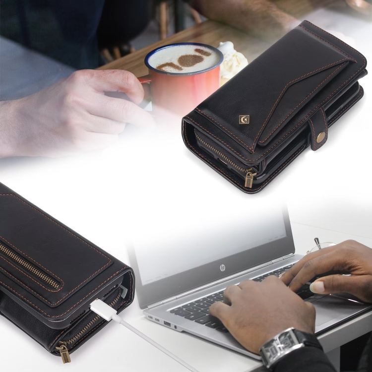 For Samsung Galaxy S24 5G Multi-functional Zipper Wallet Leather Phone Case(Black)