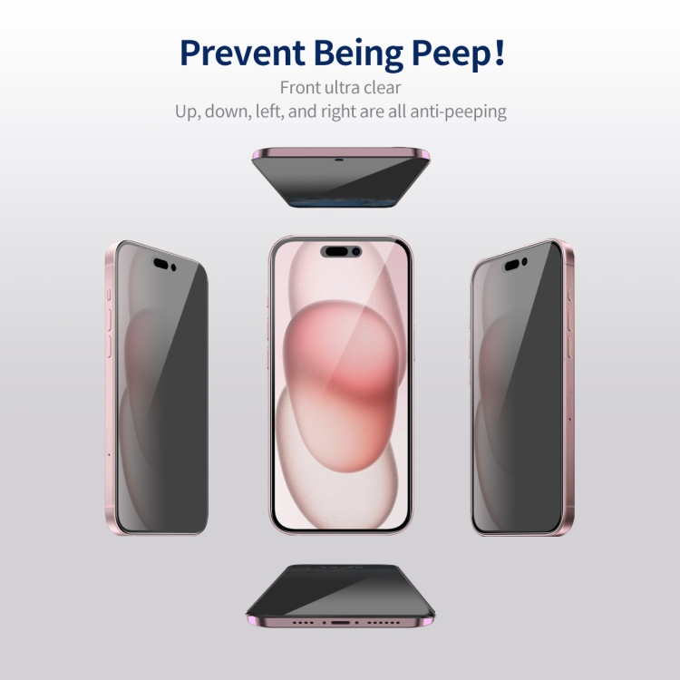 For iPhone 15 ENKAY Hat-Prince 360 Degree Anti-peeping Privacy Full Screen Tempered Glass Film For iPhone 15 ENKAY Hat-Prince 360 Degree Anti-peeping Privacy Full Screen Tempered Glass Film