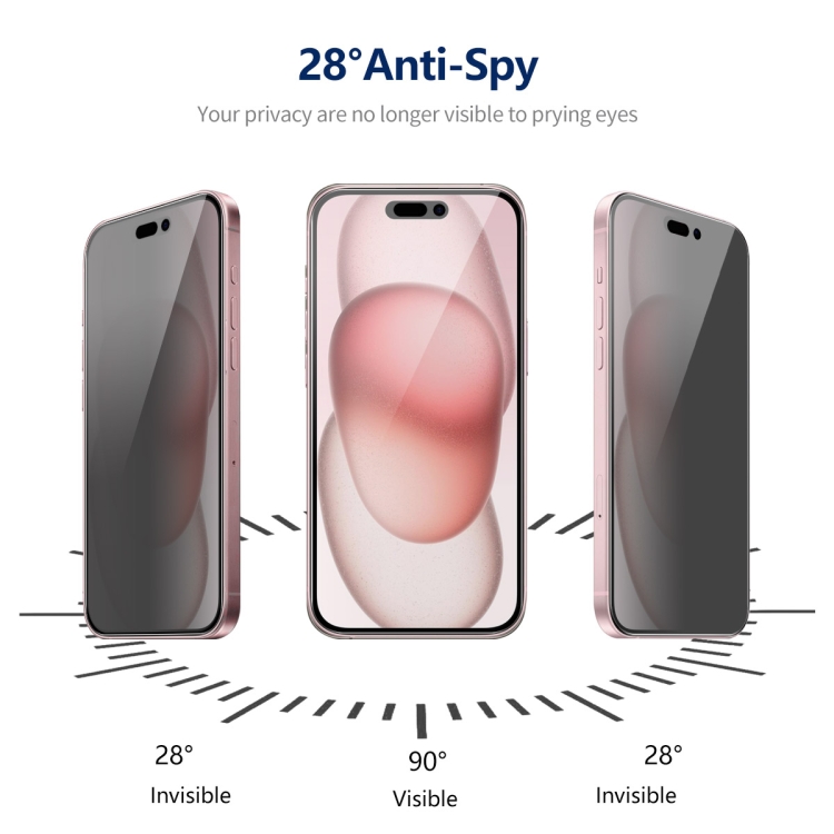 For iPhone 15 ENKAY Hat-Prince 360 Degree Anti-peeping Privacy Full Screen Tempered Glass Film For iPhone 15 ENKAY Hat-Prince 360 Degree Anti-peeping Privacy Full Screen Tempered Glass Film