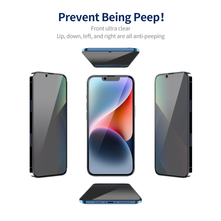 For iPhone 14 2pcs ENKAY Hat-Prince 360 Degree Anti-peeping Privacy Full Screen Tempered Glass Film For iPhone 14 2pcs ENKAY Hat-Prince 360 Degree Anti-peeping Privacy Full Screen Tempered Glass Film