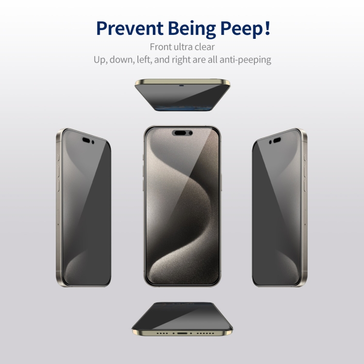 For iPhone 15 Pro 5pcs ENKAY Hat-Prince 360 Degree Anti-peeping Privacy Full Screen Tempered Glass Film For iPhone 15 Pro 5pcs ENKAY Hat-Prince 360 Degree Anti-peeping Privacy Full Screen Tempered Glass Film