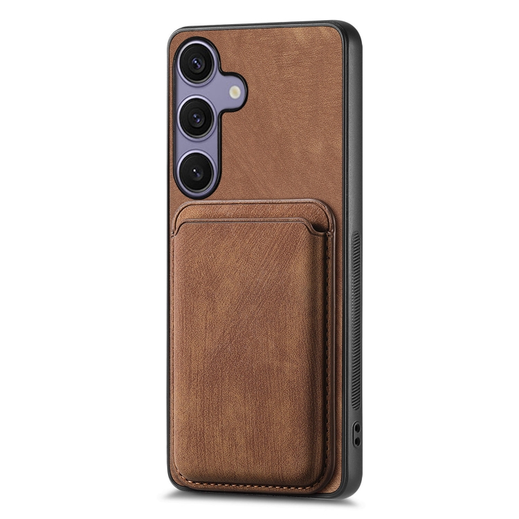For Samsung Galaxy S25+ 5G Retro Leather Card Bag Magnetic Phone Case(Brown) For Samsung Galaxy S25+ 5G Retro Leather Card Bag Magnetic Phone Case(Brown)