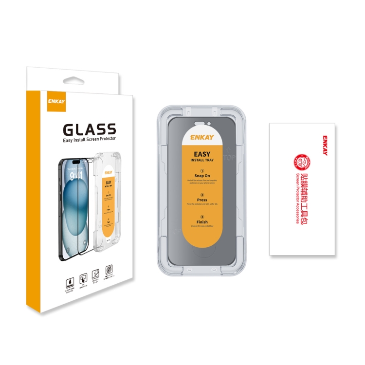 For iPhone 15 Plus ENKAY Easy Install Anti-peeping Privacy Full Screen Tempered Glass Film