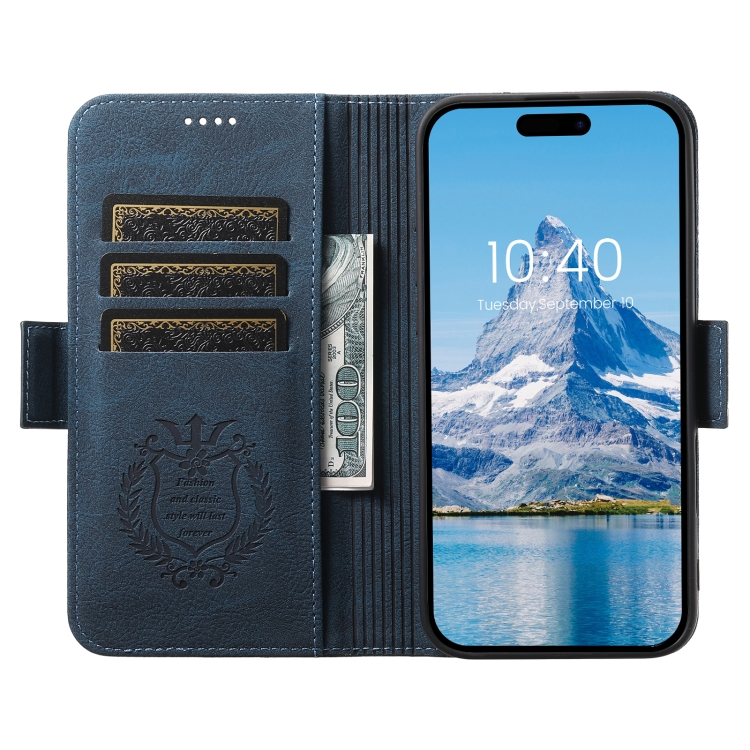 For iPhone 16 Plus SUTENI J07 Multifunctional Horizontal Flip Magsafe Leather Phone Case(Blue) For iPhone 16 Plus SUTENI J07 Multifunctional Horizontal Flip Magsafe Leather Phone Case(Blue)