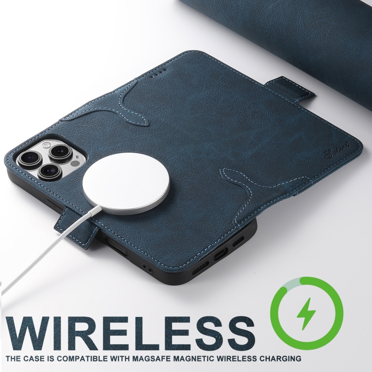 For iPhone 16 Plus SUTENI J07 Multifunctional Horizontal Flip Magsafe Leather Phone Case(Blue) For iPhone 16 Plus SUTENI J07 Multifunctional Horizontal Flip Magsafe Leather Phone Case(Blue)