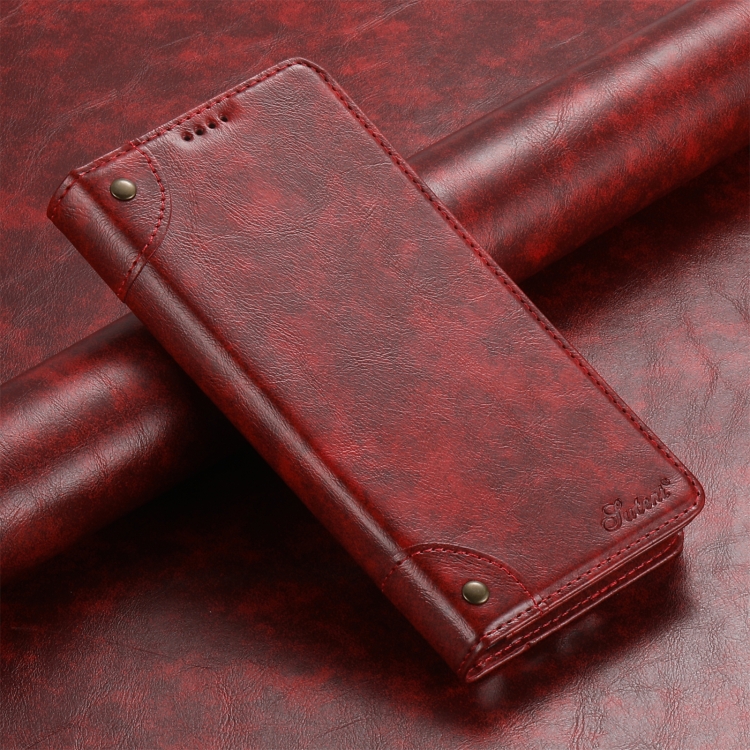 For Samsung Galaxy S22 5G Suteni Baroque Calf Texture Buckle Wallet Leather Phone Case(Red) For Samsung Galaxy S22 5G Suteni Baroque Calf Texture Buckle Wallet Leather Phone Case(Red)