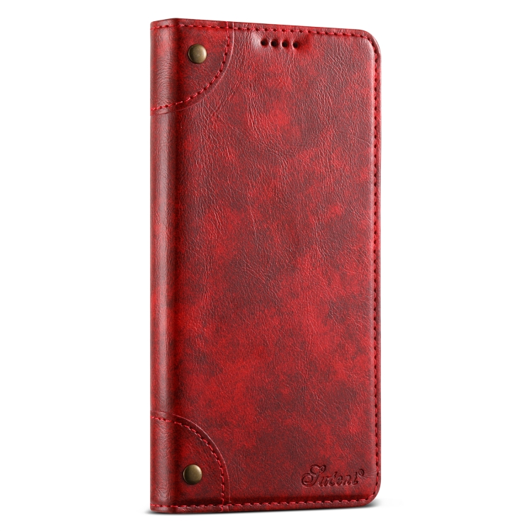 For Samsung Galaxy S22 5G Suteni Baroque Calf Texture Buckle Wallet Leather Phone Case(Red) For Samsung Galaxy S22 5G Suteni Baroque Calf Texture Buckle Wallet Leather Phone Case(Red)