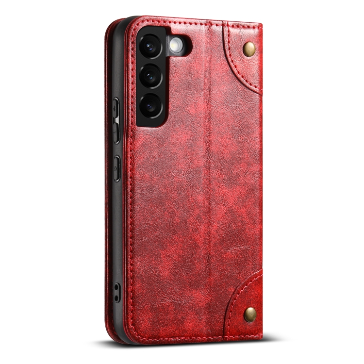 For Samsung Galaxy S22 5G Suteni Baroque Calf Texture Buckle Wallet Leather Phone Case(Red) For Samsung Galaxy S22 5G Suteni Baroque Calf Texture Buckle Wallet Leather Phone Case(Red)