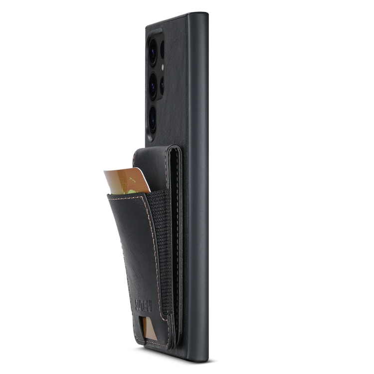 For Samsung Galaxy S24 Ultra 5G Suteni H03 Oil Wax Leather Wallet Stand Back Phone Case(Black) For Samsung Galaxy S24 Ultra 5G Suteni H03 Oil Wax Leather Wallet Stand Back Phone Case(Black)