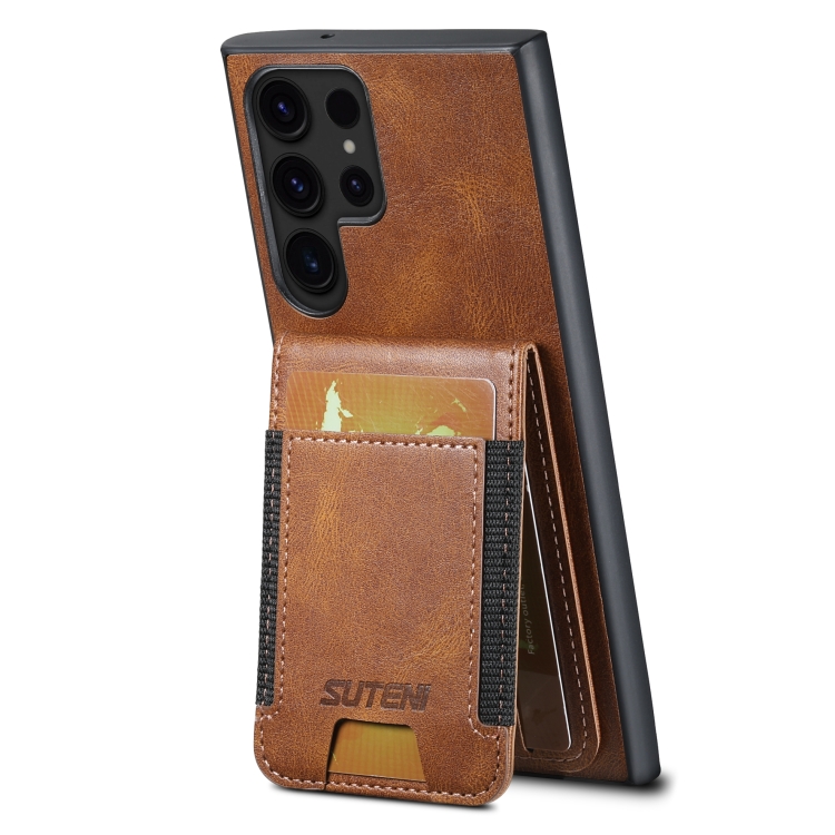 For Samsung Galaxy S23 Ultra 5G Suteni H03 Oil Wax Leather Wallet Stand Back Phone Case(Brown) For Samsung Galaxy S23 Ultra 5G Suteni H03 Oil Wax Leather Wallet Stand Back Phone Case(Brown)