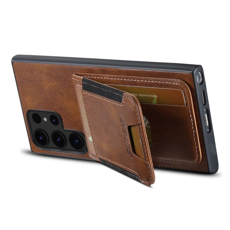 For Samsung Galaxy S23 Ultra 5G Suteni H03 Oil Wax Leather Wallet Stand Back Phone Case(Brown) For Samsung Galaxy S23 Ultra 5G Suteni H03 Oil Wax Leather Wallet Stand Back Phone Case(Brown)