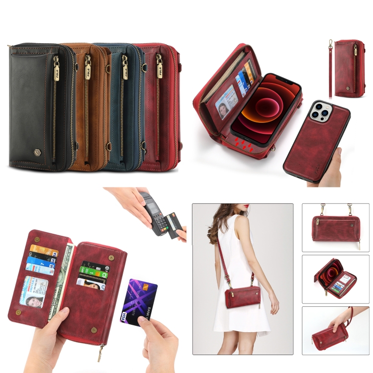 For iPhone 13 mini Crossbody Multi-functional Zipper Wallet Leather Phone Case(Black) For iPhone 13 mini Crossbody Multi-functional Zipper Wallet Leather Phone Case(Black)