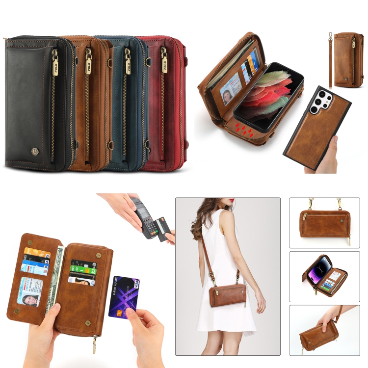 For Samsung Galaxy S23+ 5G Crossbody Multi-functional Zipper Wallet Leather Phone Case(Black) For Samsung Galaxy S23+ 5G Crossbody Multi-functional Zipper Wallet Leather Phone Case(Black)