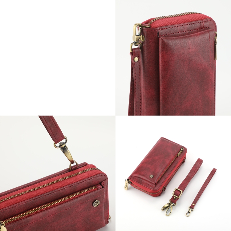 For Samsung Galaxy S22 5G Crossbody Multi-functional Zipper Wallet Leather Phone Case(Red) For Samsung Galaxy S22 5G Crossbody Multi-functional Zipper Wallet Leather Phone Case(Red)