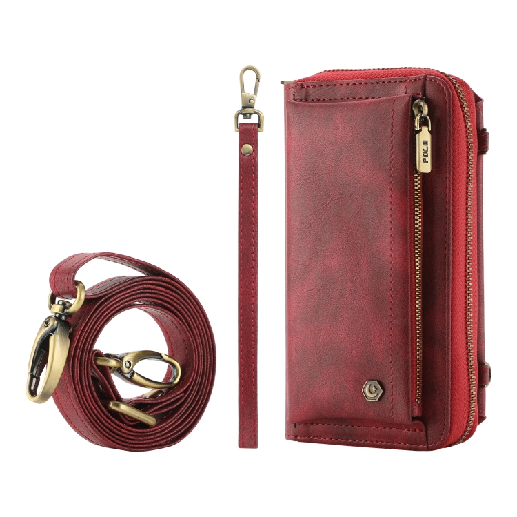 For Samsung Galaxy S22 5G Crossbody Multi-functional Zipper Wallet Leather Phone Case(Red) For Samsung Galaxy S22 5G Crossbody Multi-functional Zipper Wallet Leather Phone Case(Red)