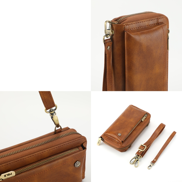 For Samsung Galaxy S22+ 5G Crossbody Multi-functional Zipper Wallet Leather Phone Case(Brown) For Samsung Galaxy S22+ 5G Crossbody Multi-functional Zipper Wallet Leather Phone Case(Brown)