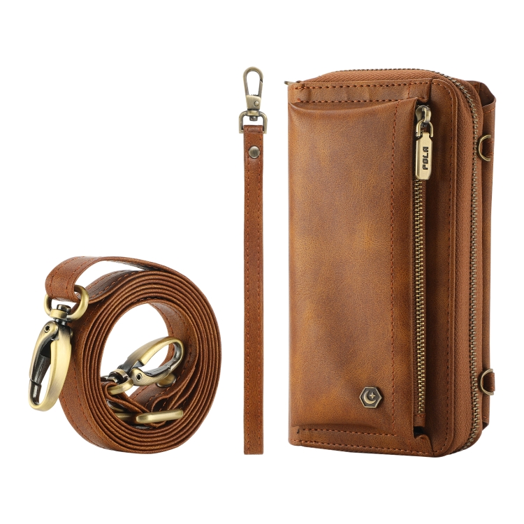 For Samsung Galaxy S22+ 5G Crossbody Multi-functional Zipper Wallet Leather Phone Case(Brown) For Samsung Galaxy S22+ 5G Crossbody Multi-functional Zipper Wallet Leather Phone Case(Brown)