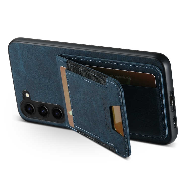 For Samsuny Galaxy S23+ 5G Suteni H03 Litchi Leather Card Bag Stand Back Phone Case(Blue) For Samsuny Galaxy S23+ 5G Suteni H03 Litchi Leather Card Bag Stand Back Phone Case(Blue)