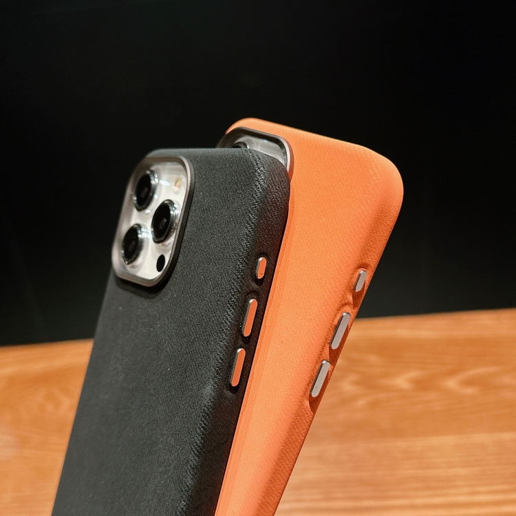 For iPhone 13 Pro Vintage Denim Shockproof Magsafe Phone Case(Orange) For iPhone 13 Pro Vintage Denim Shockproof Magsafe Phone Case(Orange)