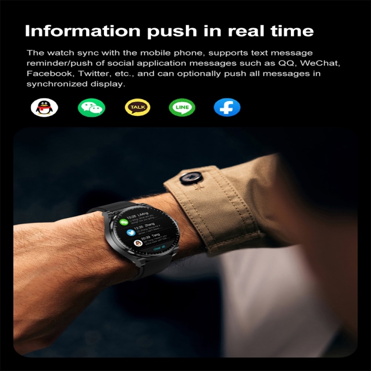 Reloj inteligente con pantalla a color S9 de 1,53 pulgadas, compatible con llamadas Bluetooth / frecuencia cardíaca / presión arterial / monitoreo de oxígeno en sangre (negro) - B3