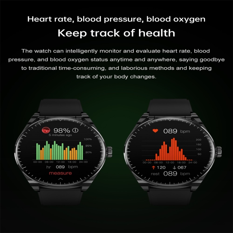 Reloj inteligente con pantalla a color S9 de 1,53 pulgadas, compatible con llamadas Bluetooth / frecuencia cardíaca / presión arterial / monitoreo de oxígeno en sangre (negro) - B4