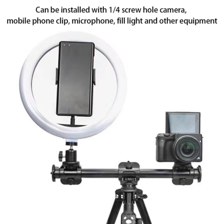 YUNTENG VCT-369 para cámara estabilizadora de trípode, poste de extensión de cardán de aleación de aluminio Horizontal - 4