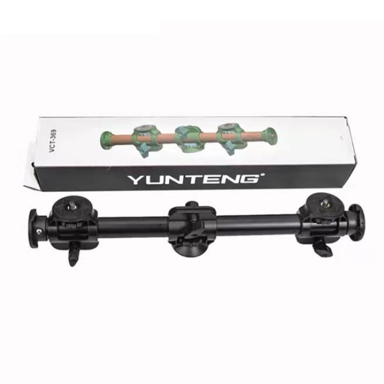 YUNTENG VCT-369 para cámara estabilizadora de trípode, poste de extensión de cardán de aleación de aluminio Horizontal - 5
