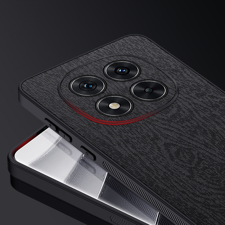 For Xiaomi Redmi Note 14 Pro 5G Tree Bark Leather Shockproof Phone Case(Black)