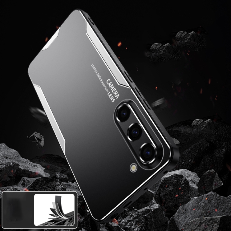 For Samsung Galaxy S23 5G Blade Series TPU Hybrid Metal Phone Case(Silver)