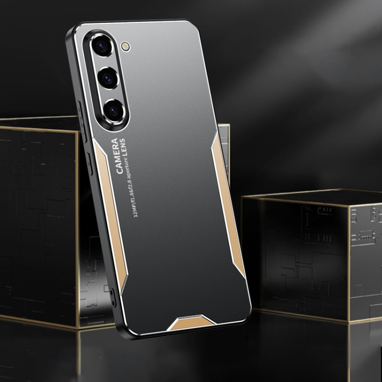 For Samsung Galaxy S23+ 5G Blade Series TPU Hybrid Metal Phone Case(Gold) For Samsung Galaxy S23+ 5G Blade Series TPU Hybrid Metal Phone Case(Gold)