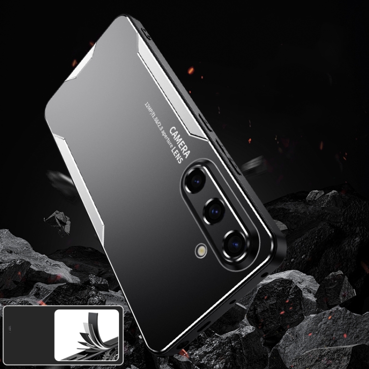 For Samsung Galaxy S25+ 5G Blade Series TPU Hybrid Metal Phone Case(Silver)