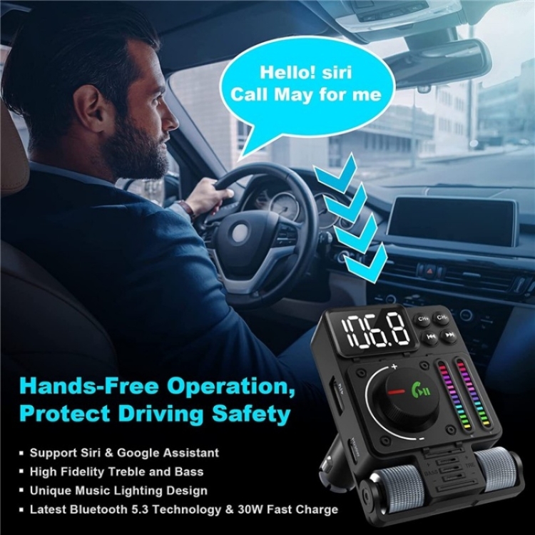 MT01 Car FM Transmitter MP3 Music Player Bluetooth Adapter Type-C + USB Car Charger MT01 Car FM Transmitter MP3 Music Player Bluetooth Adapter Type-C + USB Car Charger
