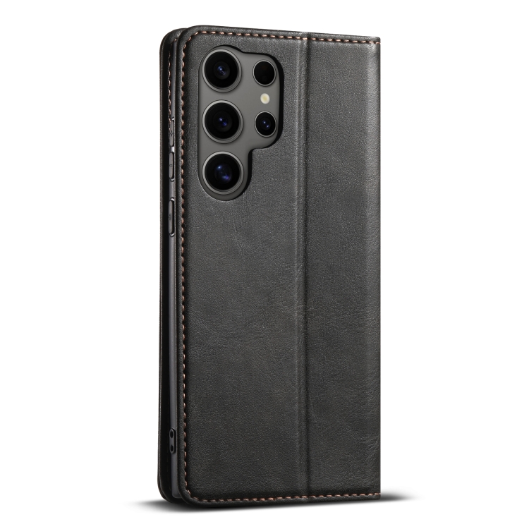 For Samsung Galaxy S24 Ultra 5G Suteni J02 Oil Wax Wallet Leather Phone Case(Black) For Samsung Galaxy S24 Ultra 5G Suteni J02 Oil Wax Wallet Leather Phone Case(Black)
