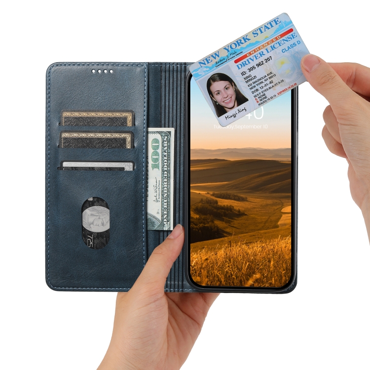 For Samsung Galaxy S23 FE 5G Suteni J02 Oil Wax Wallet Leather Phone Case(Blue) For Samsung Galaxy S23 FE 5G Suteni J02 Oil Wax Wallet Leather Phone Case(Blue)