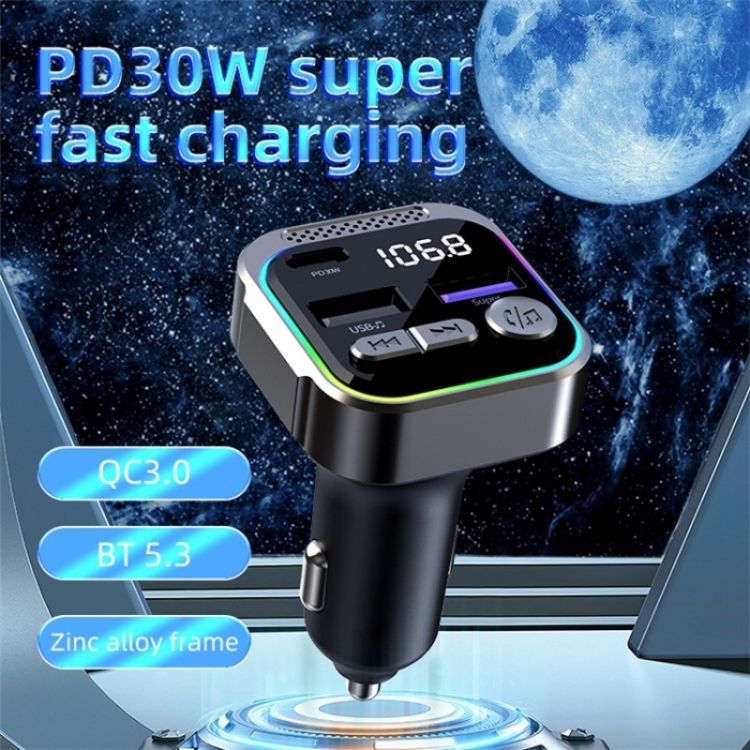 C54 PD 30W Dual USB Car Charger Alloy Car Bluetooth Adapter FM Transmitter MP3 Player C54 PD 30W Dual USB Car Charger Alloy Car Bluetooth Adapter FM Transmitter MP3 Player