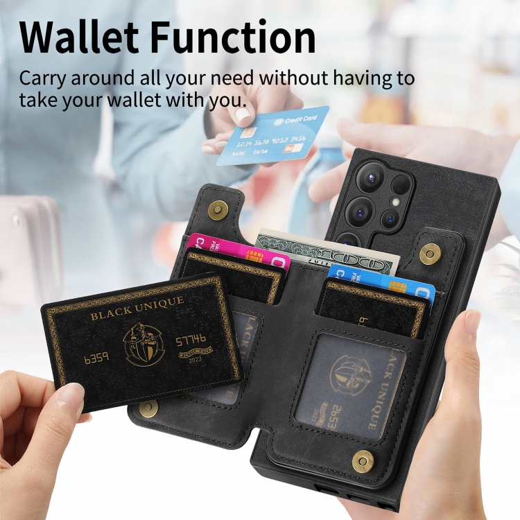 For Samsung Galaxy S24 Ultra 5G Retro Leather Zipper Wallet Back Phone Case(Black) For Samsung Galaxy S24 Ultra 5G Retro Leather Zipper Wallet Back Phone Case(Black)