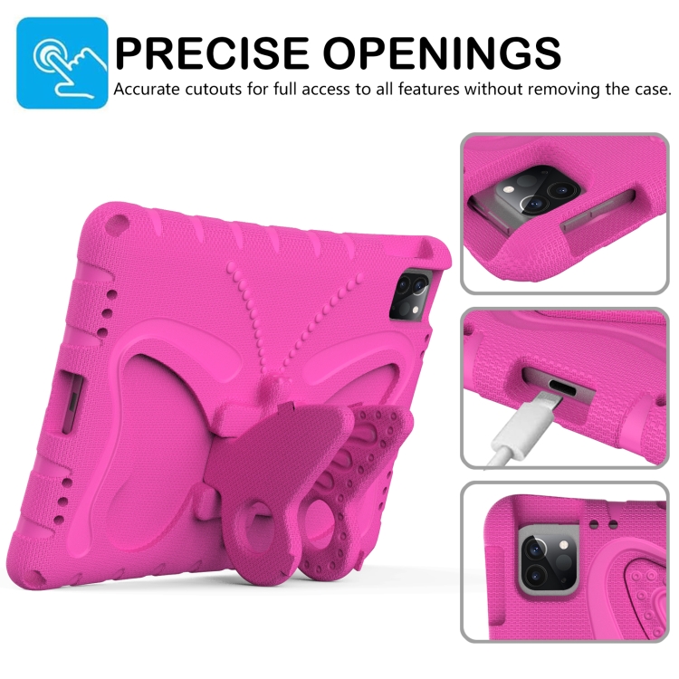 For iPad 10th Gen 10.9 2022 Butterfly Bracket EVA Shockproof Tablet Case(Rose Red) For iPad 10th Gen 10.9 2022 Butterfly Bracket EVA Shockproof Tablet Case(Rose Red)