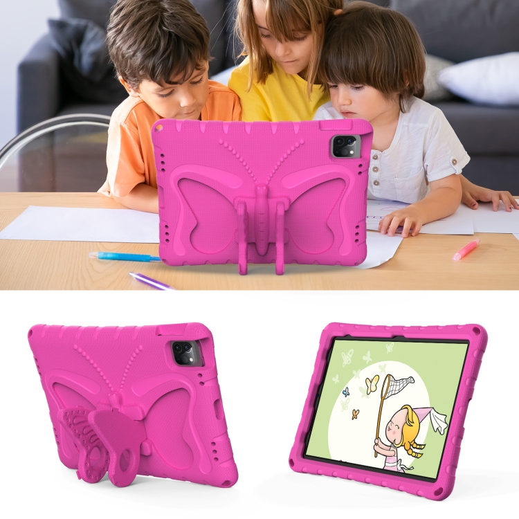 For iPad 10th Gen 10.9 2022 Butterfly Bracket EVA Shockproof Tablet Case(Rose Red) For iPad 10th Gen 10.9 2022 Butterfly Bracket EVA Shockproof Tablet Case(Rose Red)