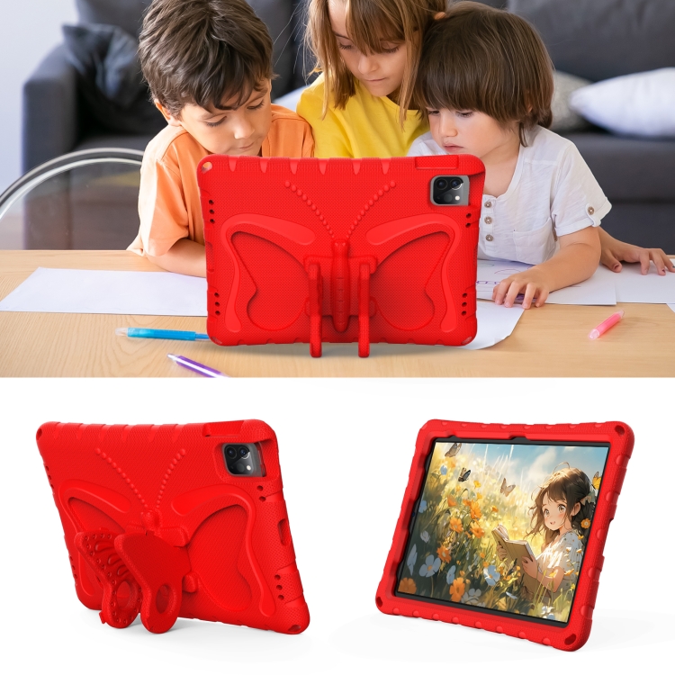 For iPad Air 11 2024 Butterfly Bracket EVA Shockproof Tablet Case(Red) For iPad Air 11 2024 Butterfly Bracket EVA Shockproof Tablet Case(Red)