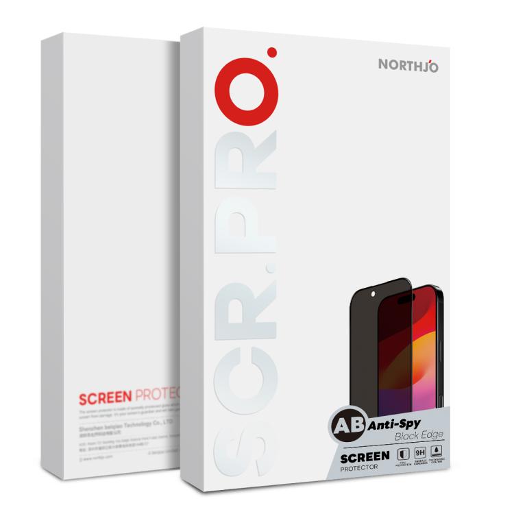 For iPhone Duo Outer Screen NORTHJO A++ 28 Degree Privacy Full Glue Silk Printing Tempered Glass Film